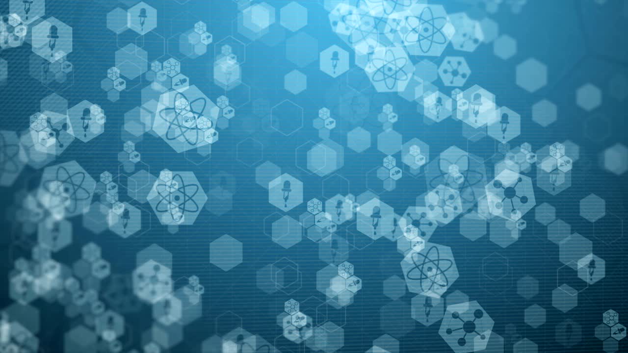 파란색 추상적인 육각형 패턴