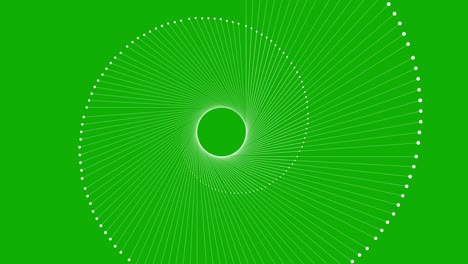 digital spiral rays motion graphics with green screen background