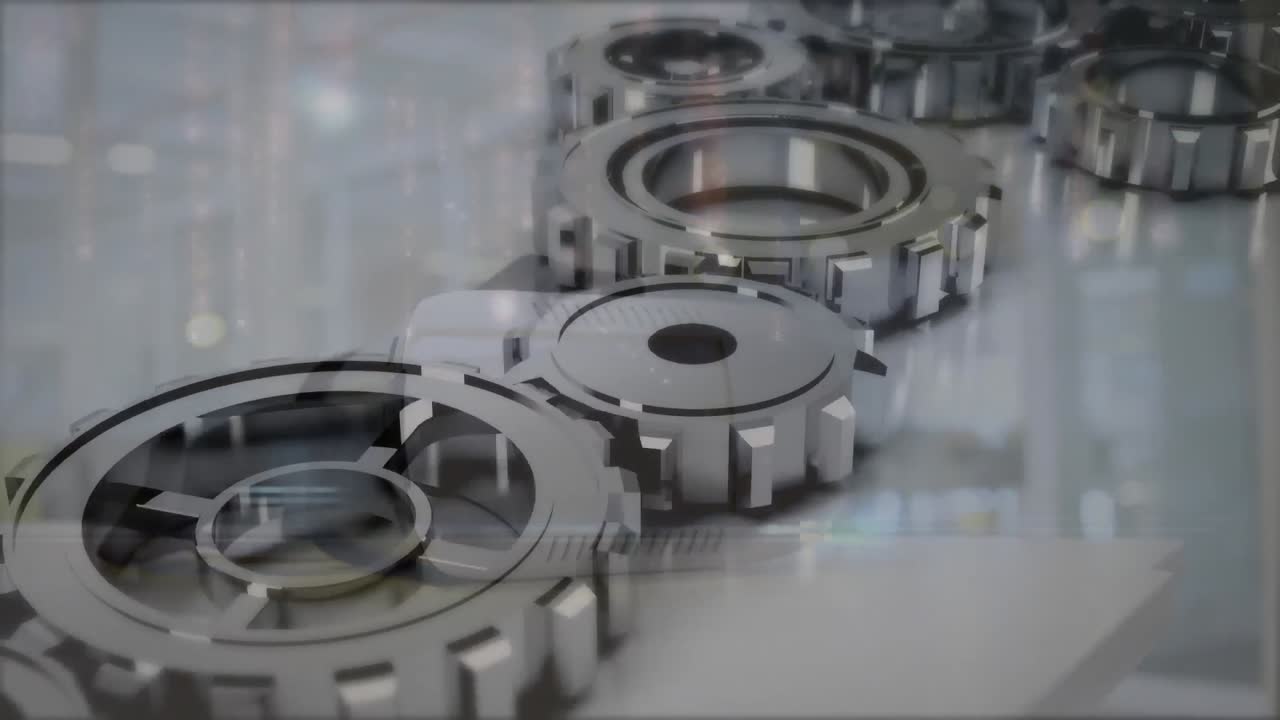 animación de los engranajes que se mueven sobre el auricular vr