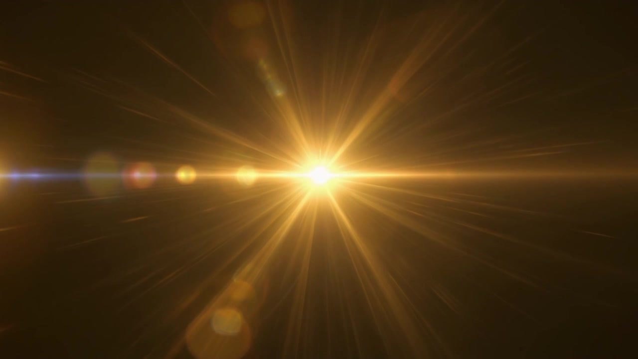 Effetto Flare Lente Dorato su Sfondo Scuro