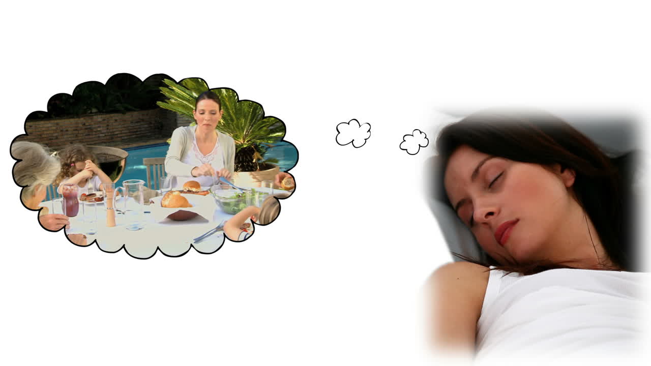 una mujer soñando con su hermana.