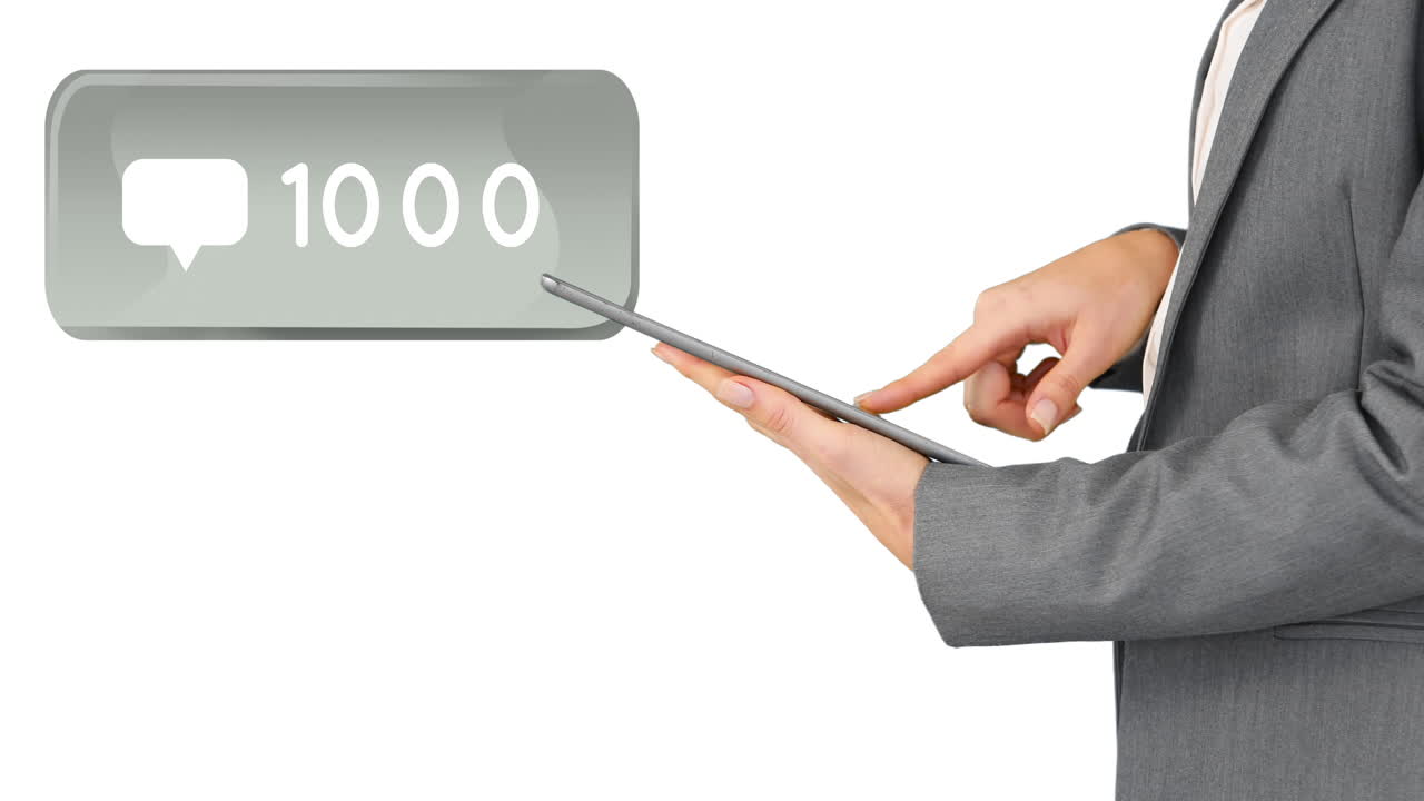 Businesswoman checking on her messages 4k