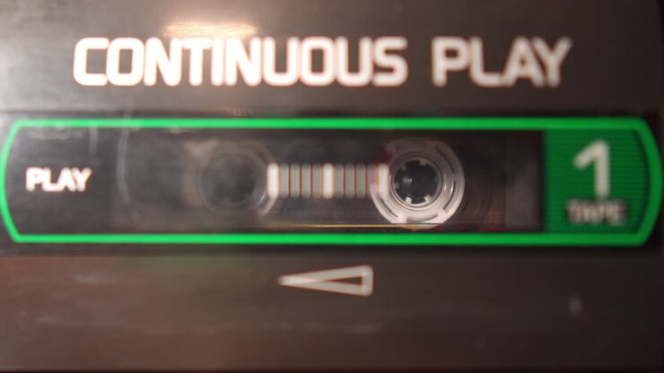 Vintage audio cassette playing