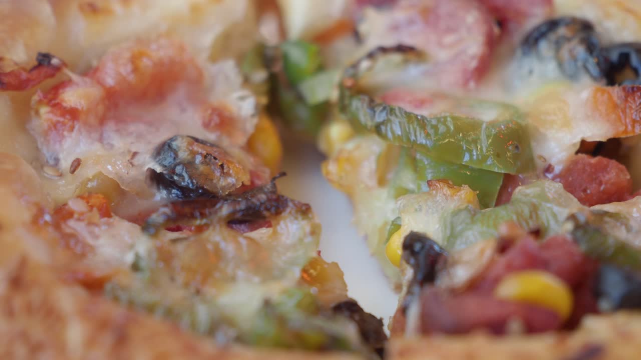 Close-up of a Sliced Pizza