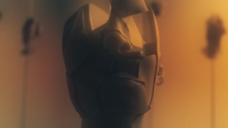 crushed android heads on spikes on the yellow background