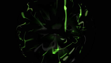 abstract dark swirling pattern in green and black hues, featuring jagged circular lines in motion. intriguing design, beckoning interpretation with its enigmatic, dynamic composition