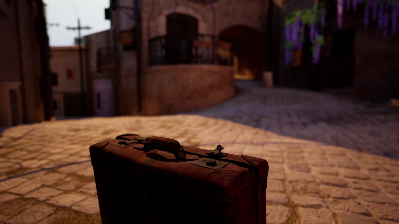 골목길 에 있는 빈티지 가방