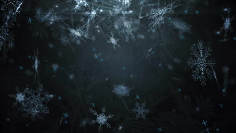 animación de nieve cayendo sobre un fondo negro