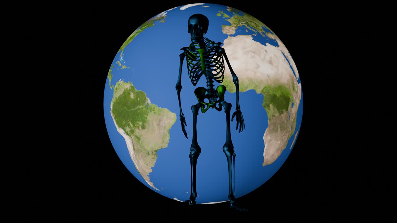 el esqueleto supariendo para el dolor