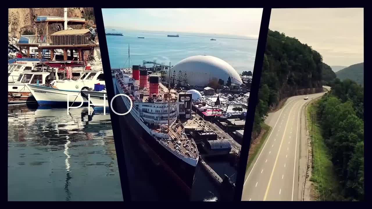 Multisnímek úvodní s foto a video galerii prezentací pro dynamické vizuální prezentace