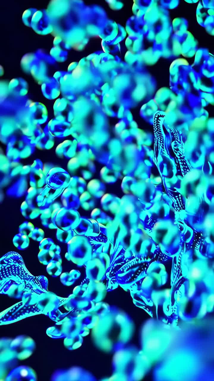 Abstract Glowing Liquid Bubbles