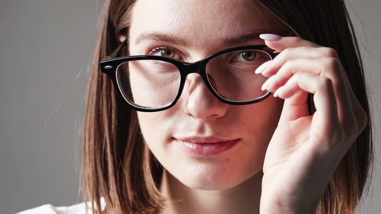 mujer joven con gafas