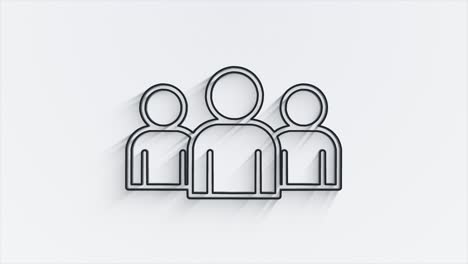 social media line shadow icon design isolated on white background. outline web icon. motion graphics.
