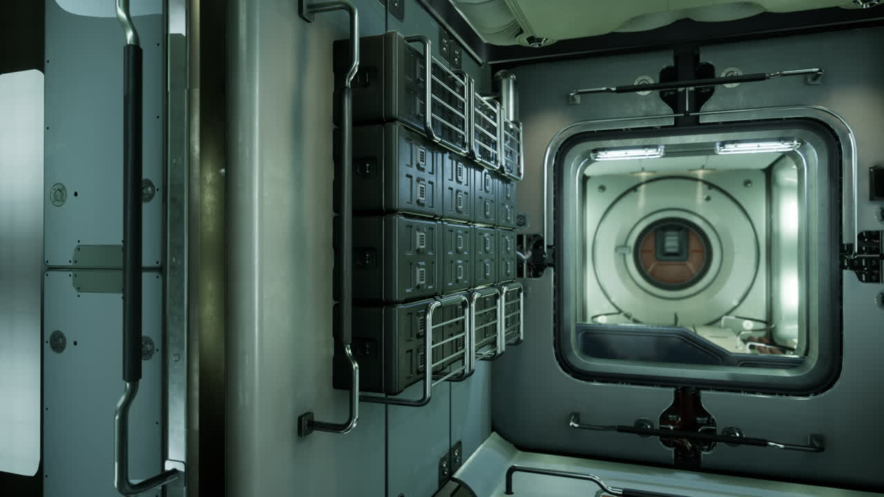 미래의 국제 우주 정거장의 인테리어