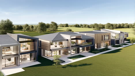 modern luxury residential development with green landscape