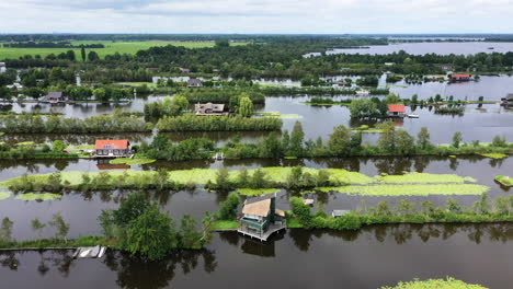 scheendijk hamlet in the dutch province of utrecht - aerial shot