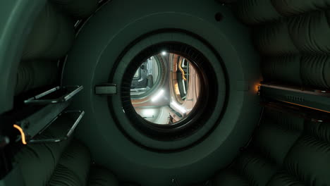 interior of futuristic internation space station