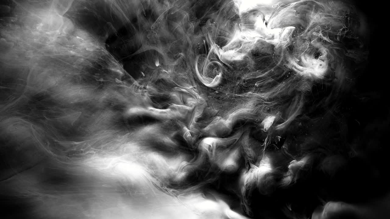 nuvola di inchiostro movimento nero bianco miscelazione vortice