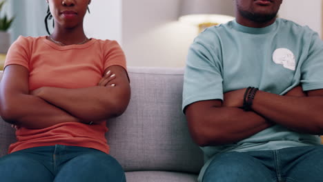 couple, divorce and arms crossed in argument