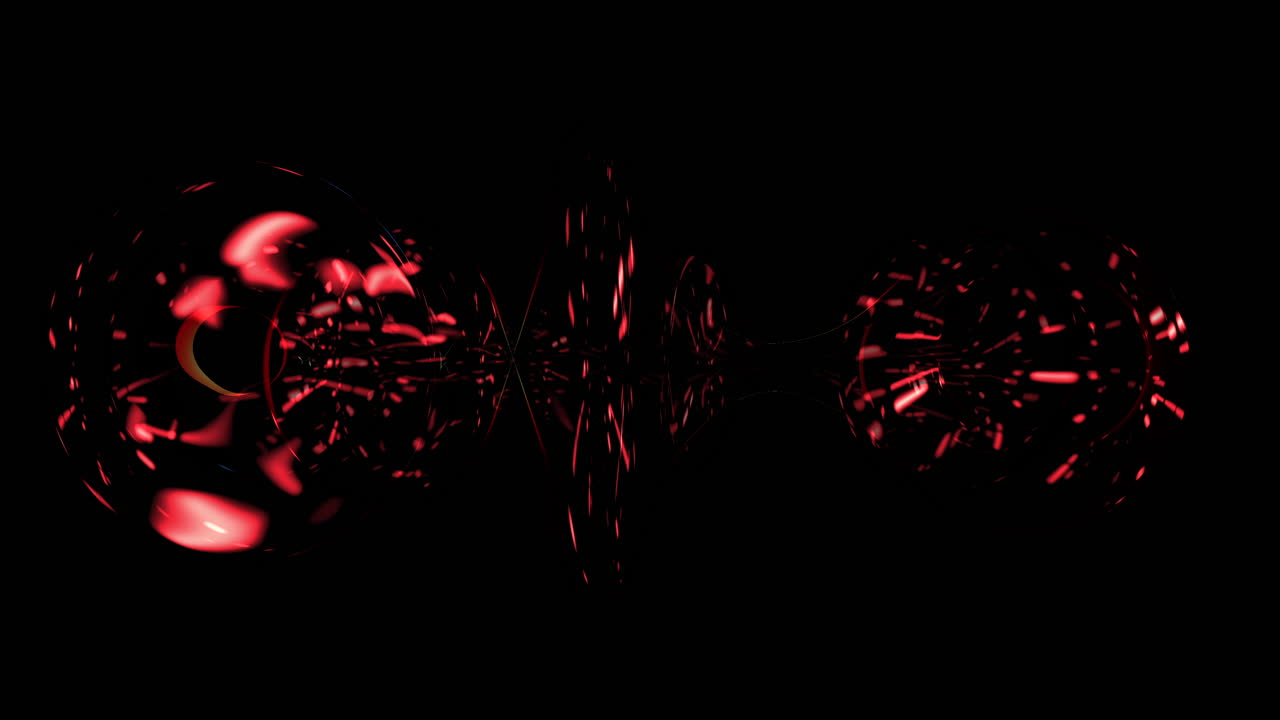 A striking close-up of a red crystal radiating a soft glow against a dark backdrop, showcasing its lustrous and reflective appearance