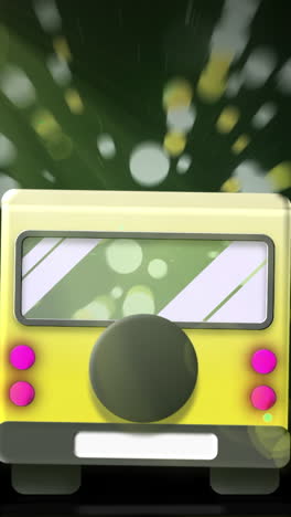 animated yellow bus rear view