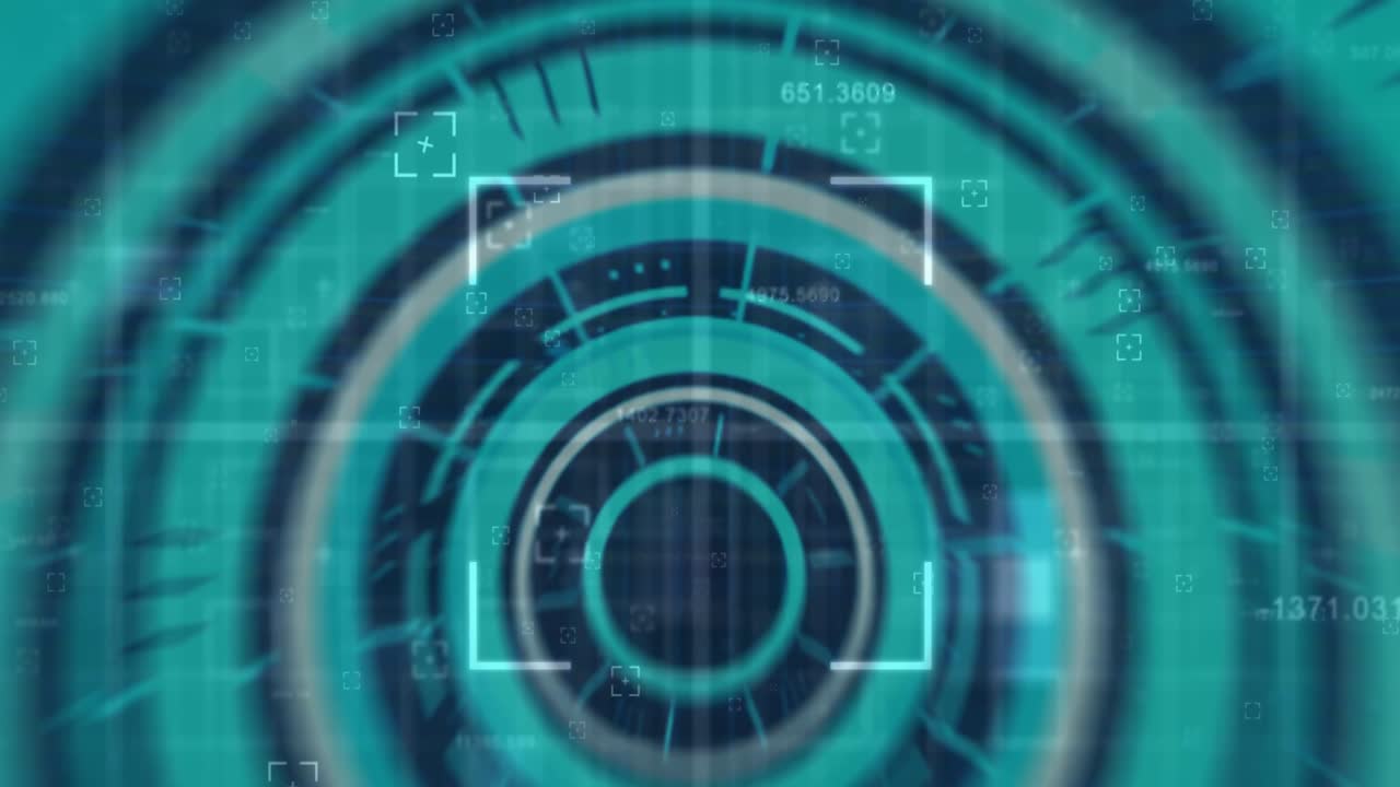 animación del escaneo del alcance y el procesamiento de datos sobre la cuadrícula