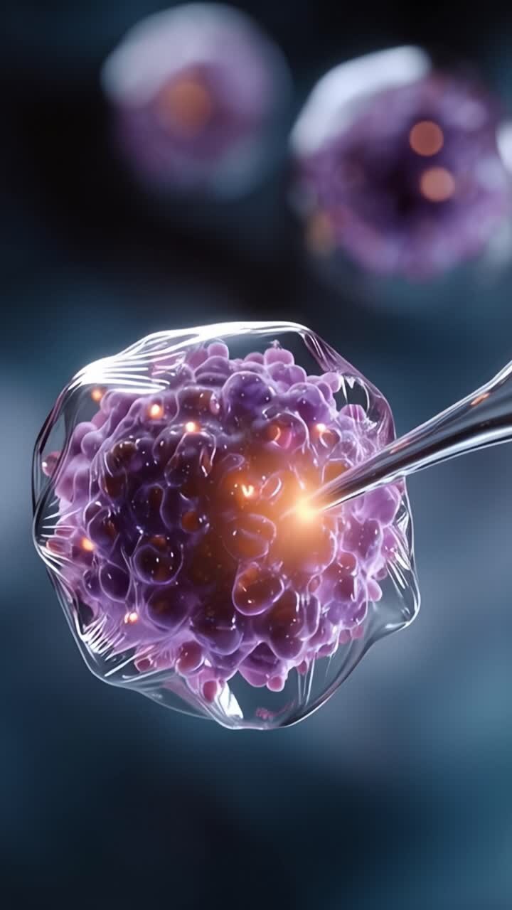 Visualizzazione Intricata della Manipolazione Cellulare: Un'Interpretazione Artistica delle Strutture Cellulari e delle Tecniche Avanzate in Biotecnologia e Ricerca Genetica