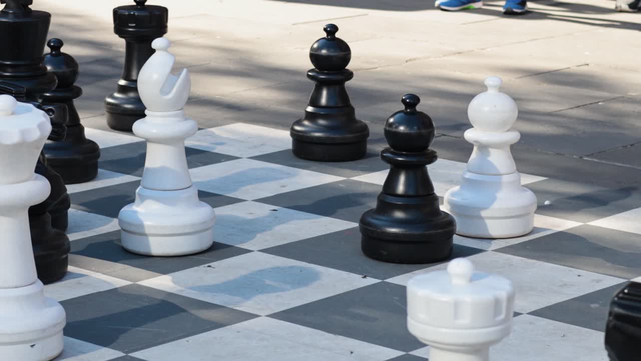 personas jugando al ajedrez gigante en un espacio público