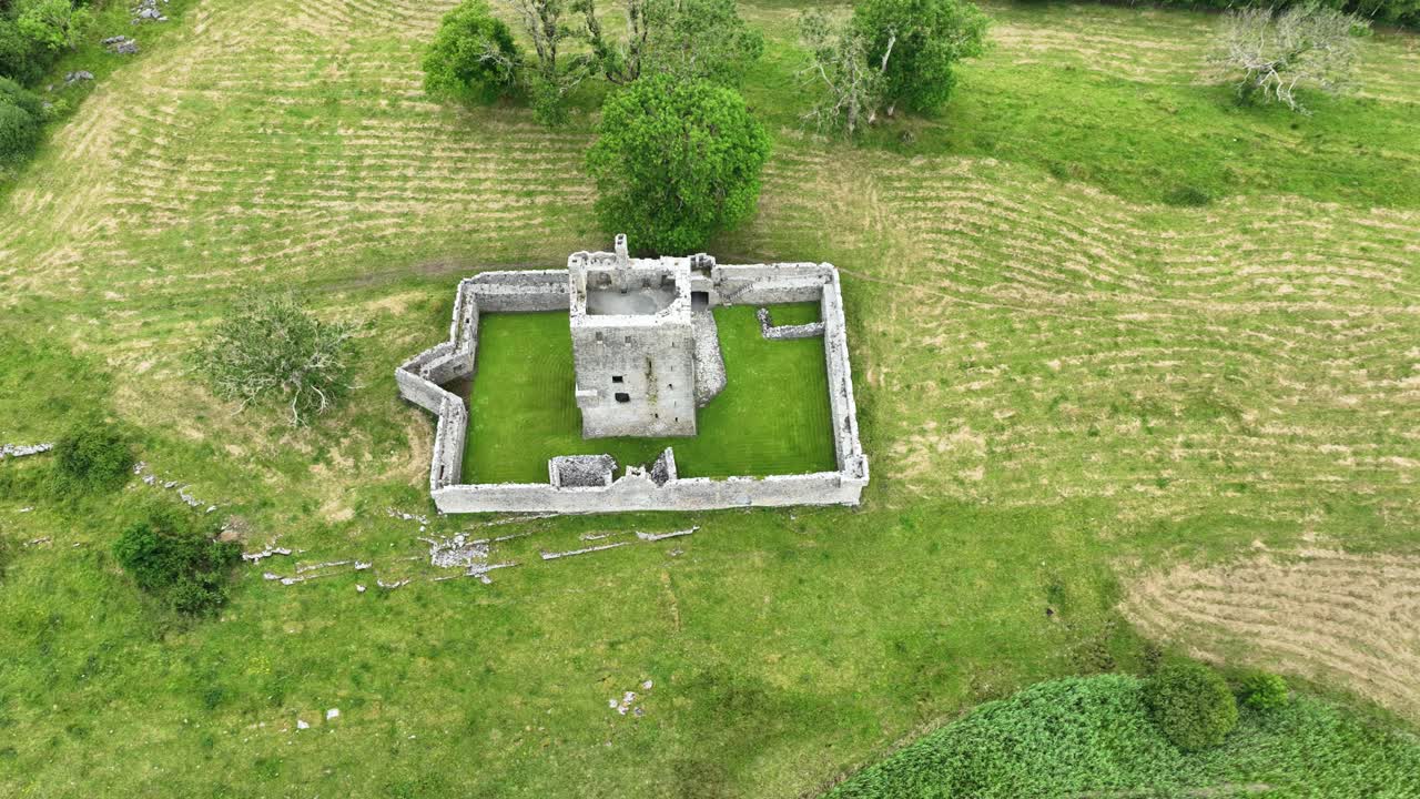 Irish castles Drone view Fiddan Castle Galway romantic castle Ireland epic Locations and Landscapes