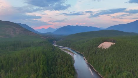 aerial view of flathead river near glacier national park