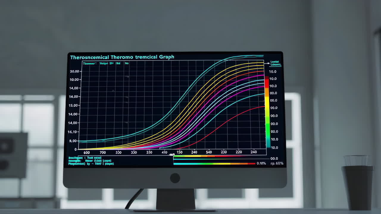 Thermoschemical Thermogram Graph on Computer Screen
