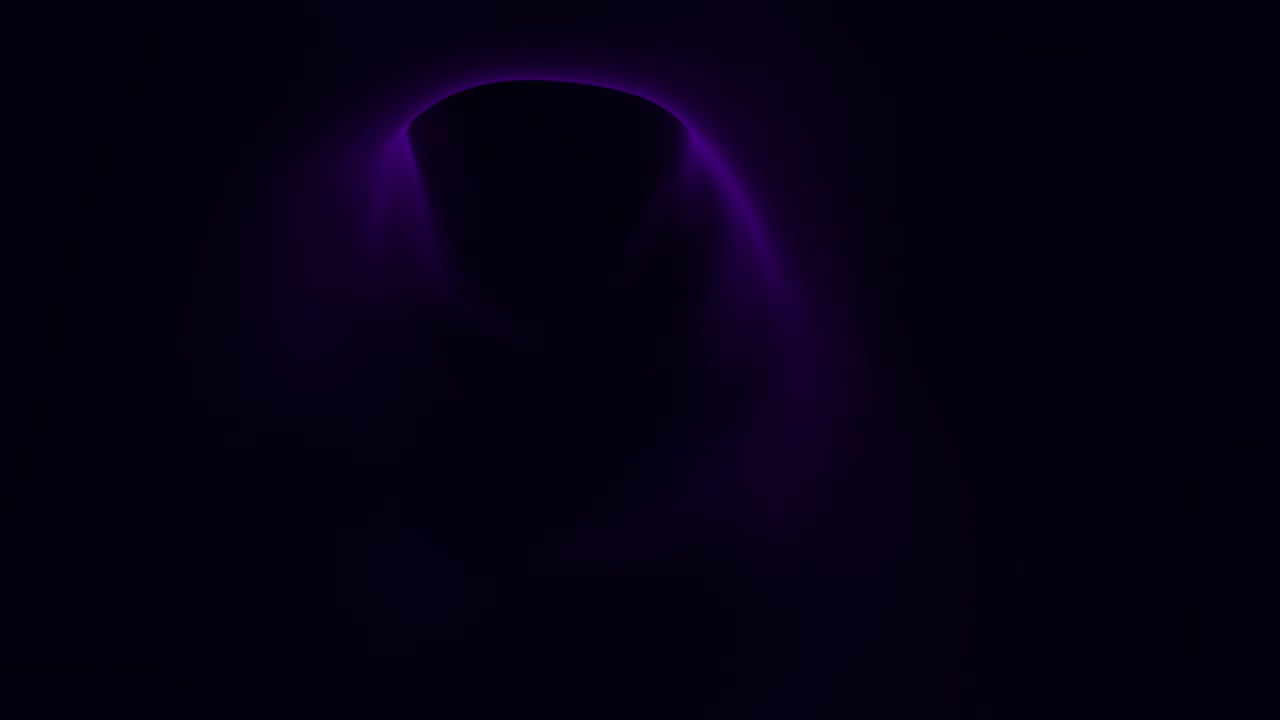 Un misterioso sfondo nero e viola racchiude un cerchio viola luminoso con un sorprendente contorno bianco al suo interno, creando una composizione visiva enigmatica e accattivante, aperta all'interpretazione