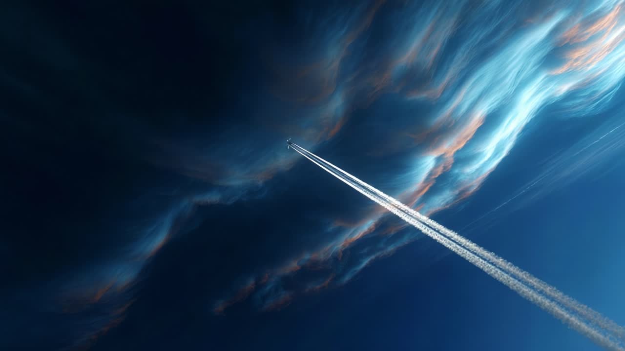 Majestic Skies: A Plane Ascending Through Beautifully Textured Clouds Against a Vibrant Blue Sky, Capturing the Essence of Flight and the Freedom of Air Travel