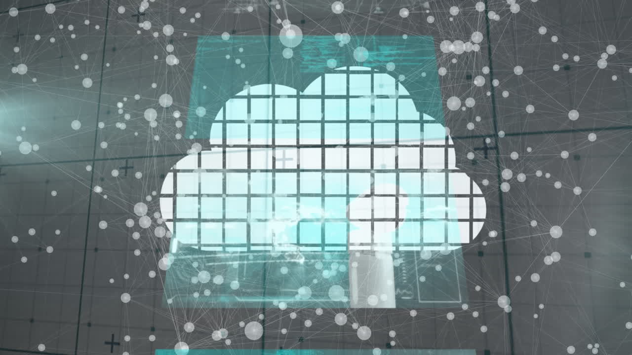 animación de la red de conexiones con pantallas