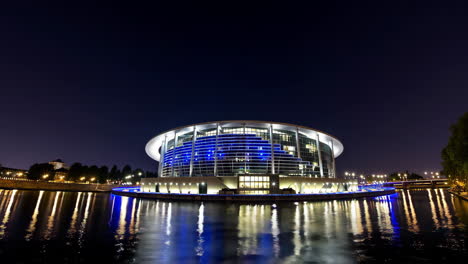 night view of a building in berlin