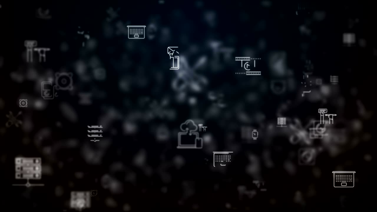 움직인 루프 기술 아이콘 배경