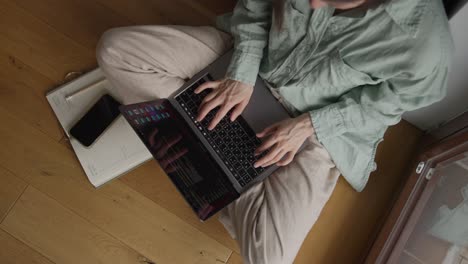 woman working from home on laptop