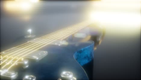 Guitarra-Eléctrica-En-La-Oscuridad-Con-Luces-Brillantes