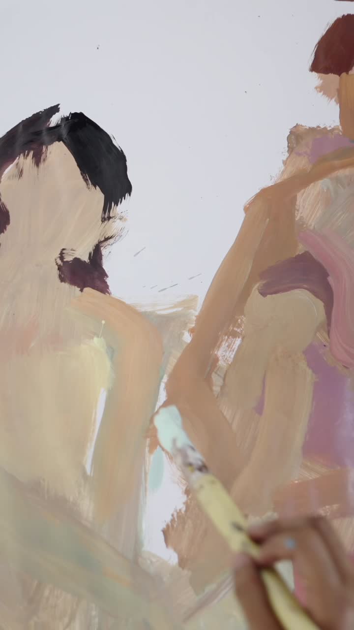 Abstract Painting of Two Figures