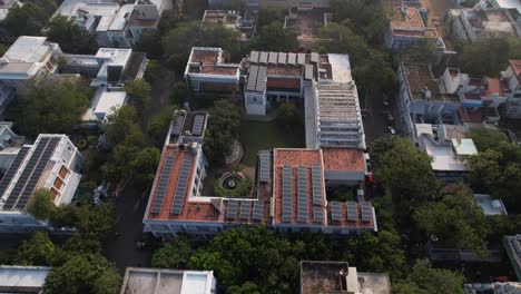 SAerial-view-of-the-Anakula-Vinayagar-Temple-and-Sri-Aurobindo-Ashram,-two-spiritual-centres-in-Pondicherry