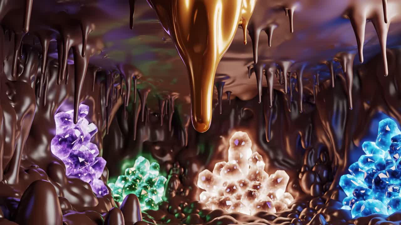 Chocolate Cave with Crystal Geodes