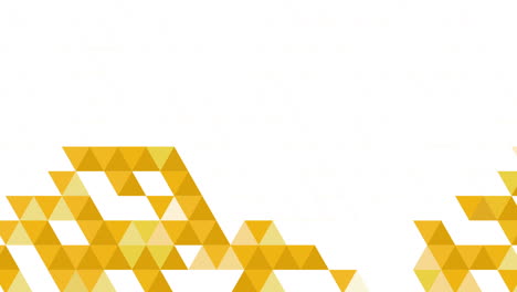 yellow animation of abstract triangle pattern on white background. copy space. looped motion graphic.