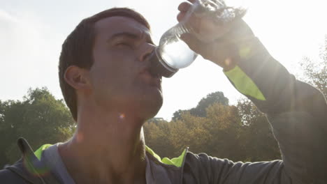 stopping to catch his breath and refuel