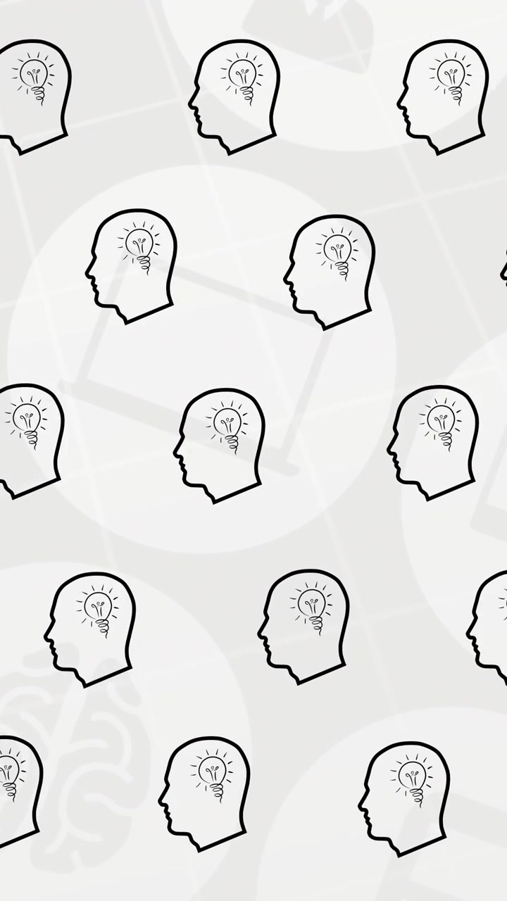 Animation of head with light bulb icons over medical icons
