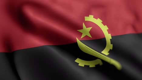 flag of angola - angolan flag high detail - national flag angola wave pattern loopable elements - high resolution and high detailed fabric texture and endless loop stock video