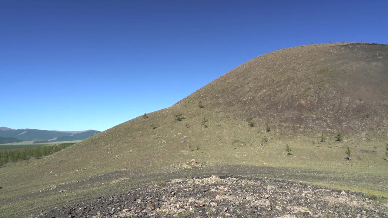 Vista panoramica di paesaggio vulcanico in Mongolia