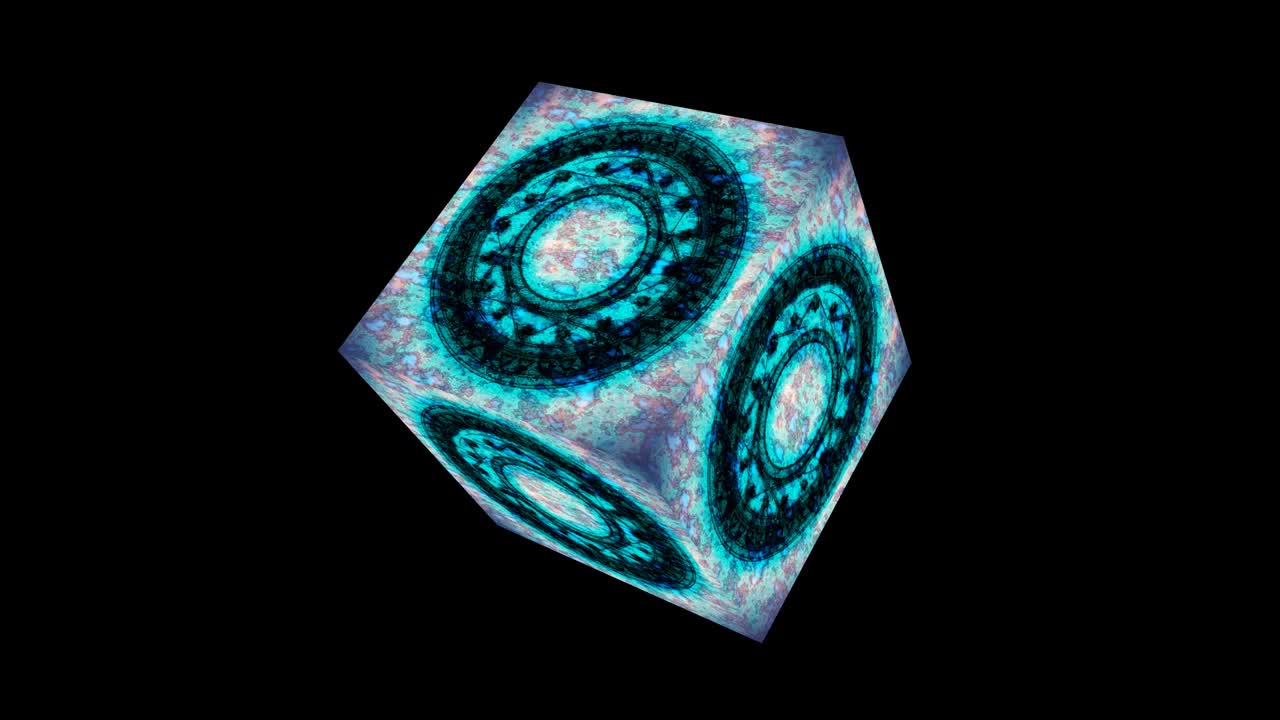 Magic dark circle powerful ancient energy double circle six stars on mystic cube