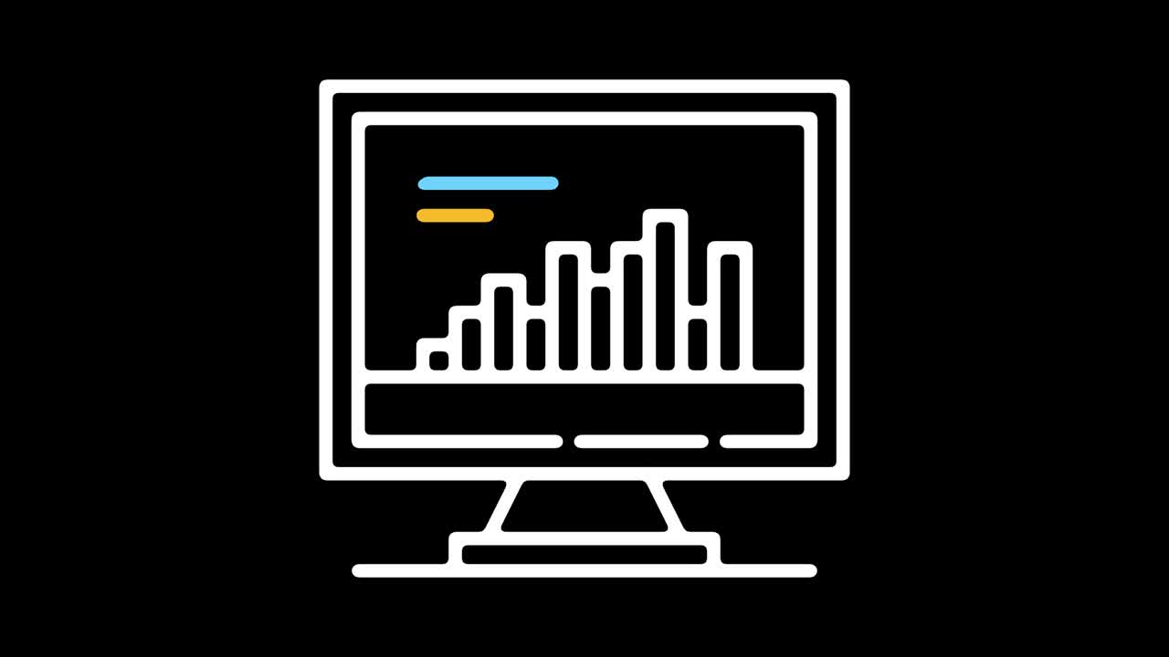 tendencias del mercado de valores animación de icono de línea con alfa