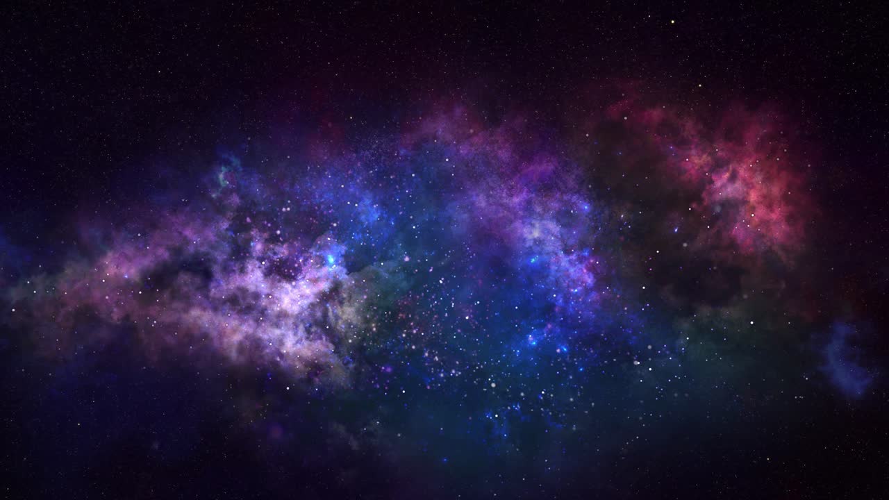view of beauty of nebula and stars in space 4k