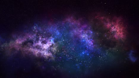 view of beauty of nebula and stars in space 4k